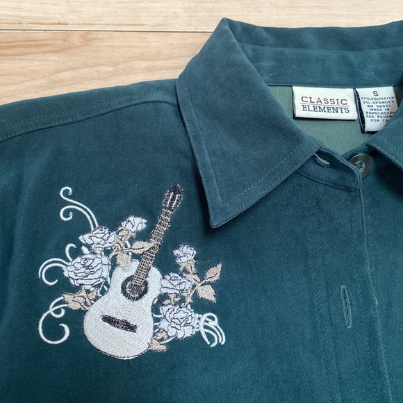 Vintage Classic Elements Womens S Green Long Sleeve Button Up Shirt. - Picture 9 of 12